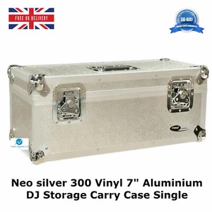 7" Vinyl Record Aluminium DJ Flight Carry Case Silver Holds 300 Tough Strong Box - Imagen 1 de 3