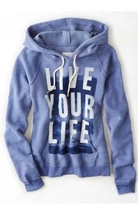 American Eagle Women's Live Your Life Hooded Sweatshirt Popover Purple Size S - Picture 1 of 3