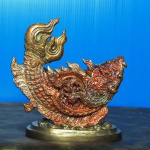 Thai Art Amulet Magic Fish Pla Arnon Statue 4.5" Hight W.PhrayaYat 2562 NO.217 - Picture 1 of 11