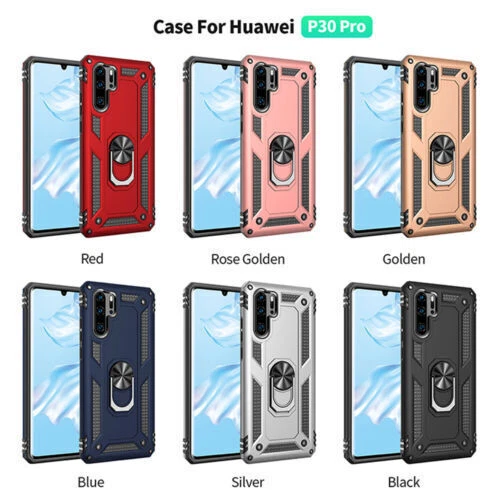 Shockproof For Huawei P40 P30 Mate 20 Armor Ring Stand Case Screen Protector - Image 1 of 4