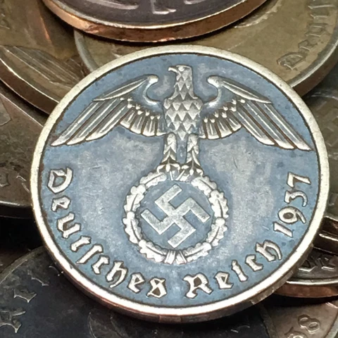 Rare WW2 Third Reich Bronze 2 RP Reichspfennig Coin Buy 3 Get 1 Free Cover