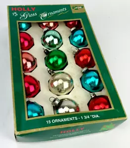 "Juego de 15 adornos redondos vintage para árbol de Navidad de vidrio de mercurio de 1-3/4"" de diámetro" - Imagen 1 de 6