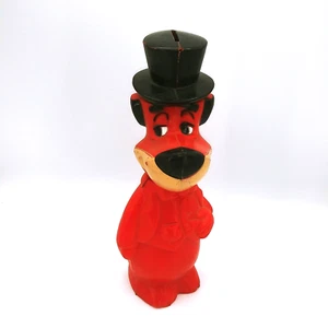 VINTAGE HUCKLEBERRY HOUND PLASTIC COIN BANK by Knickerbocker Hanna-Barbera READ - Picture 1 of 12