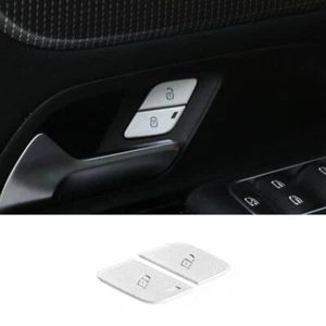 Fit For Benz GLA 2020-2023 Silver Aluminum Inner Door Lock Memory Button Sticker - Picture 1 of 8