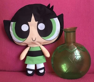 Powerpuff Girls Buttercup Puff Out Plush Soft Toy Doll 9.5” With Bottle - Image 1 of 4