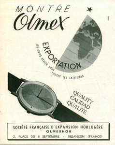 Publicité ancienne montre Olmex Olmexhor  1949 issue de magazine - Picture 1 of 1
