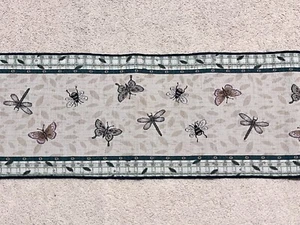 13"x 70" Primavera Libélula Abeja Mariposa Tapiz Mesa Corredor Insectos Verde - Imagen 1 de 5