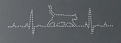 Hotfix Strass Bügelbild Herz EKG Katze Glasstrass Applikation zum aufbügeln  - Bild 1 von 4