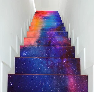 3D Purple Stars I206 Stair Risers Decoration Photo Mural Vinyl Decal Wallpaper E - Picture 1 of 6