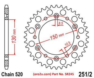 RENTHAL REAR SPROCKET TWINRING YAM, 1500-520-48GPSI JTR251 - Picture 1 of 7