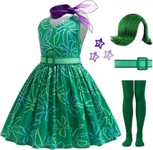 Girls Green st pat Cosplay Dress up Halloween Outfits with Wig size 140 on chart - Picture 1 of 6