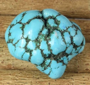Pietra Preziosa Naturale Arizona Blu Turchese 120,40 Ct/36 mm Grezza Nuovo Inventario - Foto 1 di 7