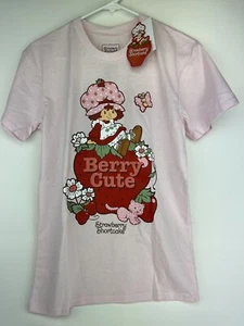 Strawberry Shortcake Wildbrain Berry Cute Adult Size S Tshirt Barely Pink - Picture 1 of 7
