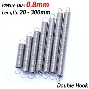 Wire Dia 0.8mm Stainless Steel Extension Spring Hook Ends Spring Long 20mm-300mm - Picture 1 of 10
