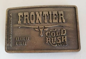 Frontier Gold Rush Club Casino Gambling Western 1970's Vintage Belt Buckle - Picture 1 of 2