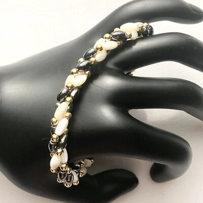 Браслет из гематита с бисером перламутр швабра бусины минималистские ювелирные изделия 8 дюймов - Изображение 1 из 4