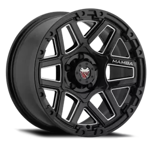 (1) 18x9 -12 Mamba M23 5x127 Gloss Black W/ Machined Ball Cut Wheel - Picture 1 of 1