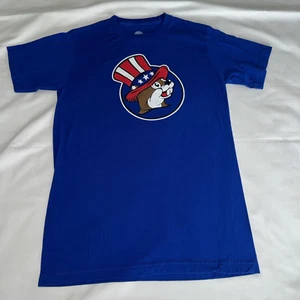 Buc-ee’s Mens Small T Shirt Blue Short Sleeve USA American Flag Freedom Ringing - Picture 1 of 12