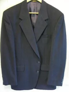 Evan Picone Men's 2 Bttn Wool Blazer Sport Coat Jacket Dk Navy Stripe *42R Exc! - Picture 1 of 12