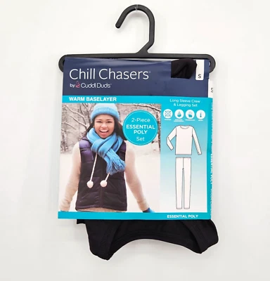 Cuddl Duds Chill Chasers Niñas Talla Pequeña CÁLIDO Base CAPA Set 2 Piezas Negro NUEVO Foto 1 de 3