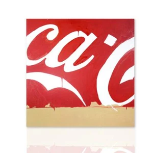 Quadro moderno Coca cola Tributo Mario Schifano Pronto da Appendere Tela Cotone - Picture 1 of 5