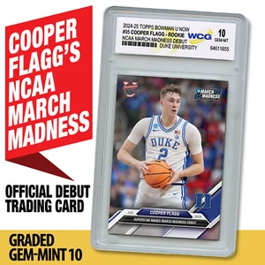 2024-25 Topps COOPER FLAGG Rookie Card #95 March Madness Debut RC - GEM-MINT 10 - Picture 1 of 3