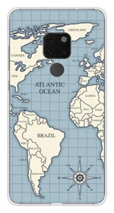 Coque en silicone imprimée compatible Huawei Mate 20 Map vintage - Imagen 1 de 3