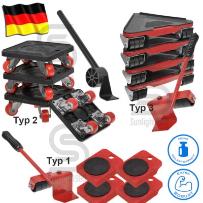 Möbeltransport Set 5-tlg Transportroller Möbelroller Rollbrett Möbelheber Umzug - Bild 1 von 4