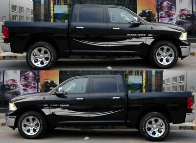 Side Door Stripe for Dodge Ram 1500 2500 cover door graphic top Chrome hitch bar - Image 1 of 4