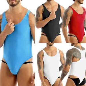 FEESHOW Men's One-Piece Racer Back Bodysuit Wrestling Singlet Leotard Thongs - Bild 1 von 4