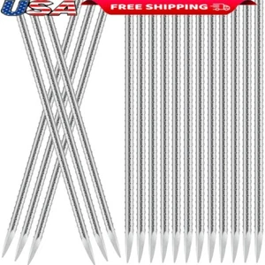 24 Pcs Heavy Duty Metal Ground Rebar Stakes Garden Anchors Spikes Plant Supports - Picture 1 of 7