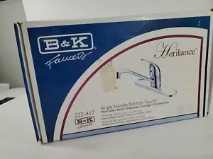 B&K Faucets Single Handle Kitchen Faucet 222-417 Chrome Finish Lever Handle - Picture 1 of 7