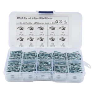50pcs M5 U-type Clips Spire Speed Fasteners Screw Automobile Captive Nut Clip - Picture 1 of 9