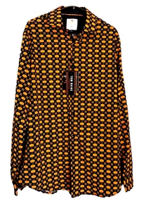 Tom Baine Halloween Collection Pumpkin Men’s L/S Button Up Shirt Size XL NWT - Picture 1 of 7