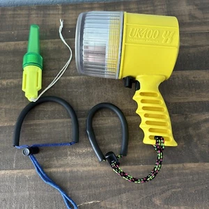 Vtg UK400 Night diving Kinetics Underwater Flashlight USA w/ Extras NEW! - Picture 1 of 5
