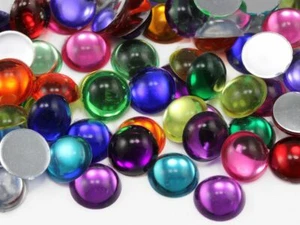9 mm 11/32 Zoll flache Rückseite Acryl Runde Cabochons Kunststoff Kostüm Edelsteine Handwerk 75 Stck. - Bild 1 von 53