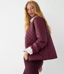 NWT J.Crew $178 Quilted Lightweight PrimaLoft® Jacket, MIDNIGHT BURGUNDY, Sz 4 - Picture 1 of 5