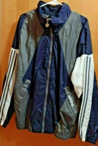 Vintage Adidas Herren Full Zip Windbreaker Jacke Größe Large blau Nylon SEHR GUTER ZUSTAND - Bild 1 von 10