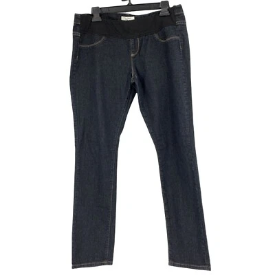 Womens Cozy Casual Maternity Jeans Dark Wash Low Rise Size Large 0521 - Image 1 of 4
