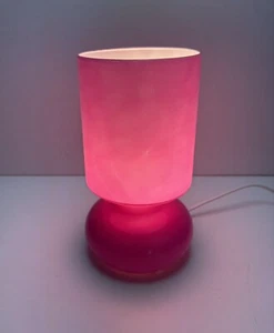 Lykta IKEA Table Side lamp Fushia Pink Glass 80s Mushroom Retired - Picture 1 of 12