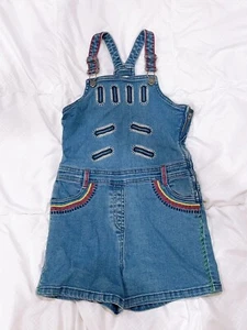 Stella McCartney Kids Embroidered Stitch Denim Overalls Sz 8 - Picture 1 of 8