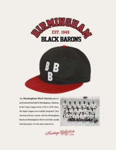 Birmingham Black Barons Liga Negra Sombrero de Béisbol Lana Liga Negra Gorra de Béisbol - Imagen 1 de 2