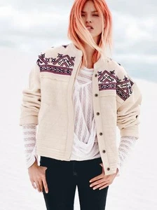 Free People New Romantics Celtic Wanderer Embellished Mirror Jacket-L-$398 MSRP - Picture 1 of 2