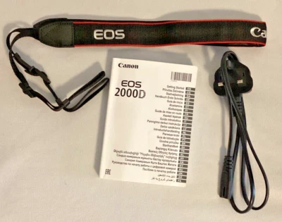 🍒 Canon EOS 2000D Manual 26 Languages Neck Strap International Power Cord 🍒 - image 1 of 4