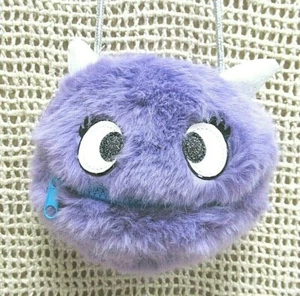 Girls FUZZY FURRY GREMLIN Monster Purple & Silver Small Purse Bag ~ NEW with TAG - Picture 1 of 6