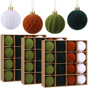 48 Stück Samt Weihnachtskugeln Großpackung 2,36 Zoll beflockt Christbaumkugel Orna... - Bild 1 von 7
