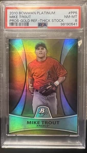 2010 Bowman Platinum Prospects Mike Trout Gold Refractor /539 PSA 8 #PP5 Rookie - Picture 1 of 2