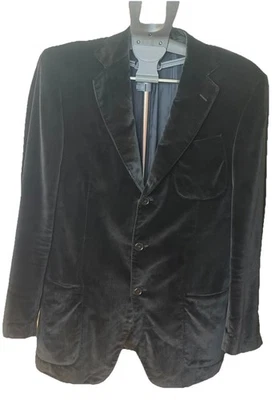 Blazer de veludo Eredi Pisano tamanho 52 IT (42 EUA) - Preto - Imagem 1 de 4