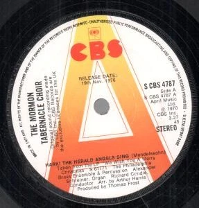 Mormon Tabernacle Choir Hark the Herald Angels Sing 7" vinyl UK Cbs Promo b/w - Image 1 of 1