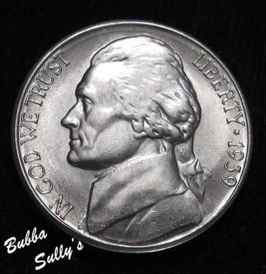 S Jefferson 1939 níquel sin circular Foto 1 de 2